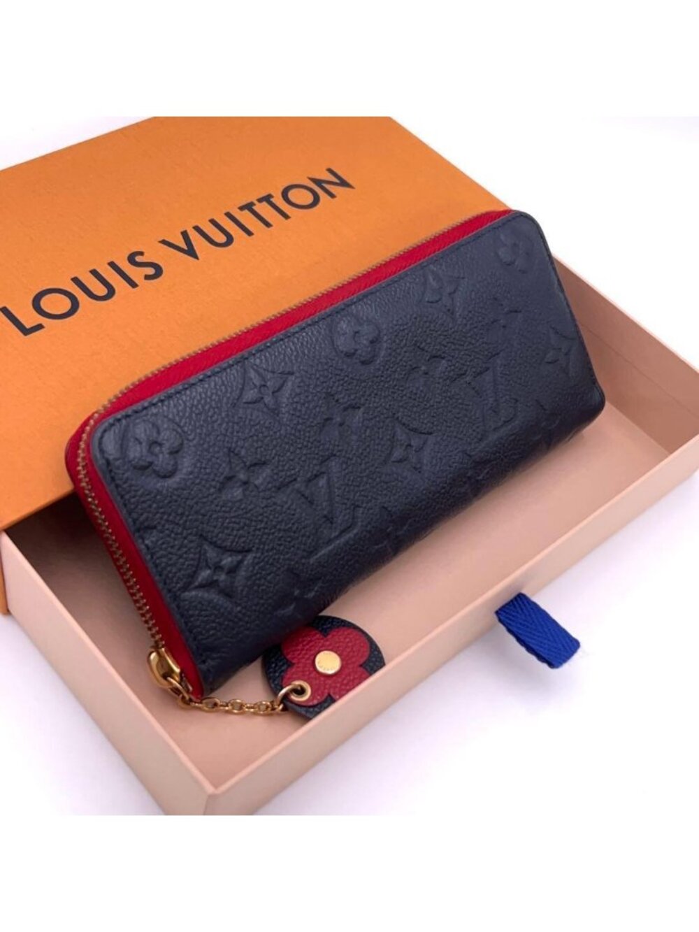 Louis Vuitton Monogram Empreinte Flower Marine Rouge Wallet